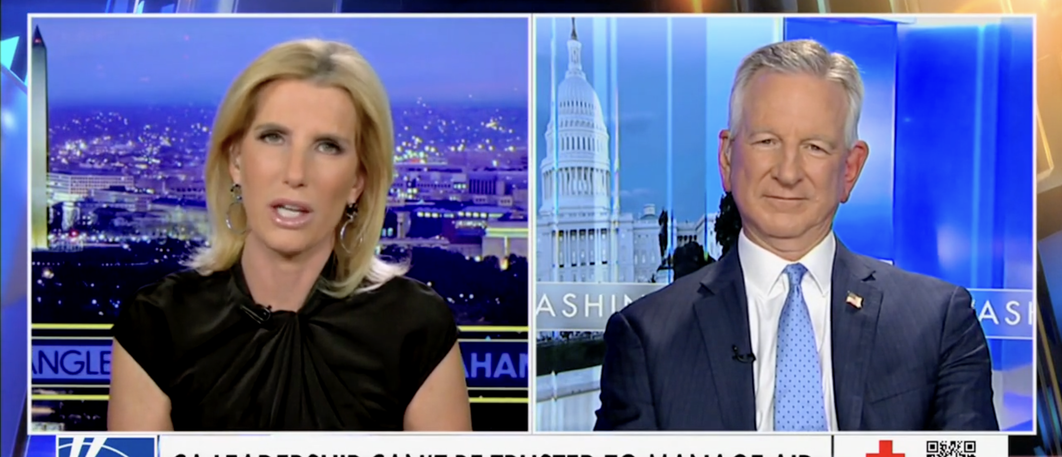 Sen. Tuberville on "The Ingraham Angle" discussing CA federal aid [Screenshot/Fox News/"The Ingraham Angle"]